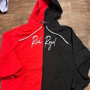 Two-Tone Red and Black Hoodie
